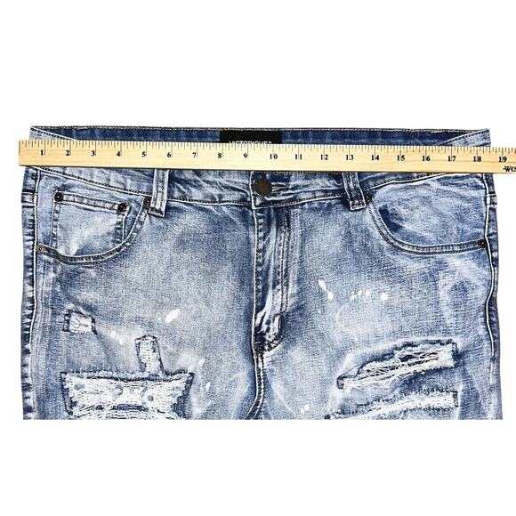 Victorious Ripped High-Rise Stretch Skinny Jeans Men's 36X32 - Picture 2 of 7